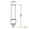 Снимка на ЛАМПА LED DUL D 18 EM 7W/840 G24d-2 4000K,770lm,